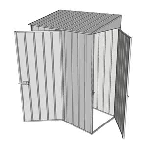 Build-a-Shed 0.8 x 1.5 x 2m Skillion Single Hinged Door Shed with Single Hinged Side Door - Zinc