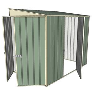 Build-a-Shed 1.5 x 2.3 x 2m Single Hinged Side Door Skillion Shed - Green
