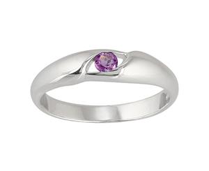 Classic Oval Amethyst Ring in 925 Sterling Silver