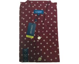 Contare Men's 100% Cotton Pyjamas Long Sleeve Shirt & Pants Set - Red Crown Print