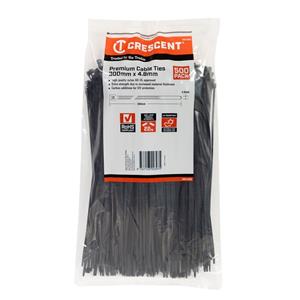 Crescent 300 x 4.8mm Black Cable Ties - 500 Pack