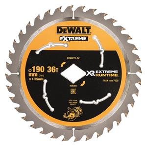 DeWALT Extreme Runtime 190mm x 36T Diamond Bore Circular Saw Blade