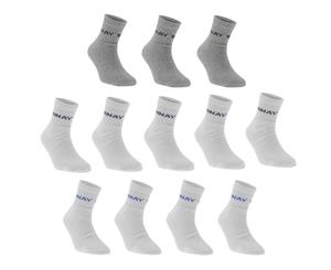 Donnay Kids Quarter Socks 12 Pack Boys - White