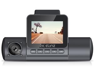Elinz 2K Dual Dash Cam 1700 HD 2" LCD Screen WiFi GPS Uber Taxi Car Video Camera Night Vision