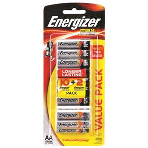 Energizer Max AA Alkaline Batteries - 12 Pack