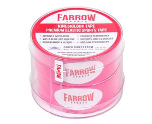 Farrow Sports 2 Rolls Pink Kinesiology Strapping Tape 25mm x 5m Muscle Support