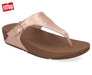 FitFlop Women's Skinny Glimmer Suede Toe-Thongs - Apple Blossom