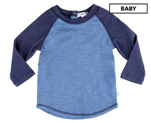 Flapdoodles Baby Fundamentals Long Sleeve Raglan Tee - Blue