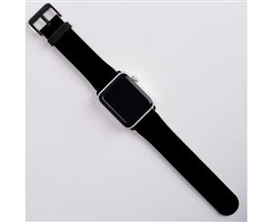 For Apple Watch Band (38mm) Series 1 2 3 & 4 Vegan Leather Strap iWatch Black
