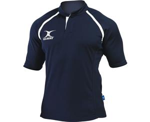 Gilbert Rugby Mens Xact Game Day Short Sleeved Rugby Shirt (Navy) - RW5397