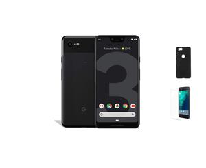 Google Pixel 3 XL 64GB Just Black Unlocked Smartphone Bundle Comes With Tempered Glass Case & Charger (Refurbished)