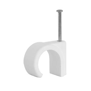 HPM 8 - 10mm White Hook Cable Clips - 20 Pack