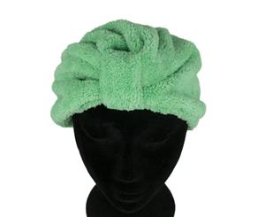 Hair Drying Turban Cap - Green