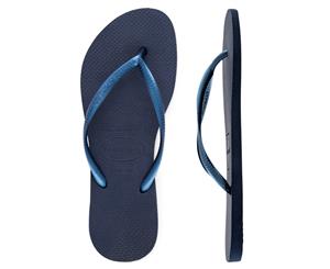 Havaianas Unisex Slim Metallic Thongs - Navy Blue