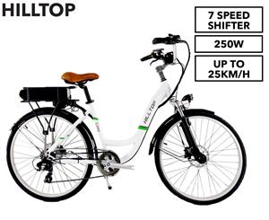 HillTop StepThru Electric Bike - White
