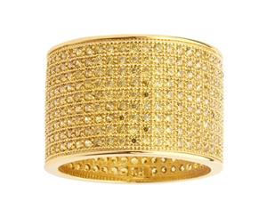 Iced Out Bling Micro Pave Ring - 9 ROW ETERNITY gold