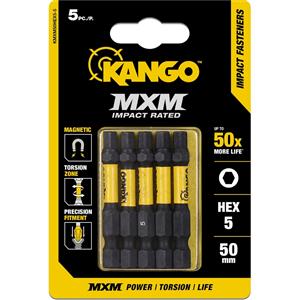 Kango 50mm HEX5 Impact MXM Fasteners - 5 Pack