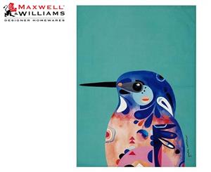 Maxwell & Williams 50cm x 70cm Pete Cromer Cotton Tea Towel Azure Kingfisher