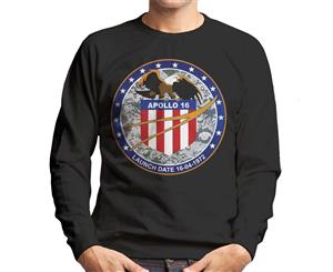 NASA Apollo 16 Mission Badge Men's Sweatshirt - Black