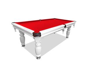 New! 8FT Luxury White / Red Slate Pool/ Snooker / Billiard Table
