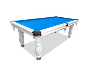 New! 8FT White Slate Pool/ Snooker / Billiard Table Blue Felt