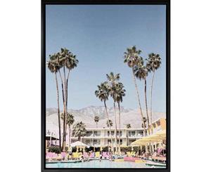 Palm Springs canvas art print - 75x100cm - Black