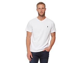Polo Ralph Lauren Men's V-Neck Tee / T-Shirt / Tshirt - White