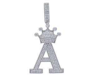 Premium Bling - 925 Sterling Silver Letter Pendant A to Z - Silver