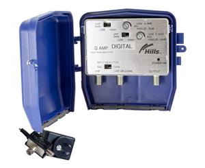 QAMP HILLS UHF/VHF 'F' Type Masthead Amp Amplifier Mhqamp Switchable Gains UHF/VHF 'F' TYPE MASTHEAD AMP