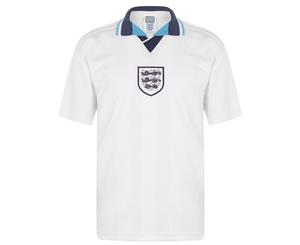 Score Draw Mens England 96 Home Jersey - White Football Lightweight Short Sleeve
