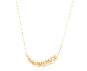 Short Story Feather Athens Necklace - Gold