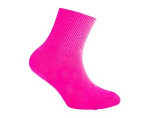 Silky Childrens Boys/Girls Dance Socks In Neon Colours (1 Pair) (Pink) - LW155