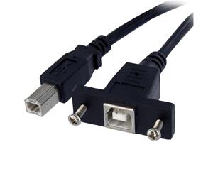StarTech Panel Mount USB Extension Female to Male Cable 3ft