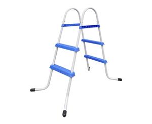 Steel Frame Pool Ladder Non-Slip Steps 86.5cm Above-Ground Safety Step