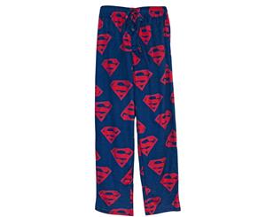 Superman Crest Repeat Men's Fleece Pajama Pants