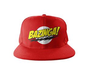 The Big Bang Theory Baseball Cap Snapback Bazinga Logo Embroide Official - Red