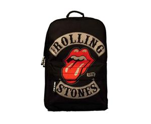 The Rolling Stones Backpack Rucksack Bag 1978 Tour Band Logo Official - Black