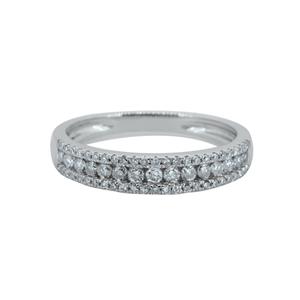 Three Row Ring with 0.50 Carat TW of Diamonds in 10ct White Gold