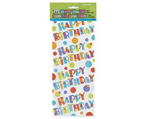 Unique Party Bubbly Birthday Cello Bags (Pack Of 20) (Multicoloured) - SG5689