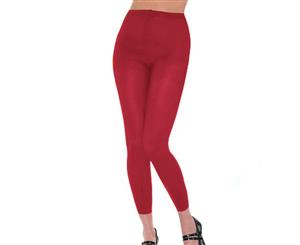 Women's Footless Tights Colourful Dance Hosiery Stockings - Red