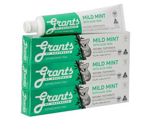 3 x Grants Mild Mint Toothpaste 110g