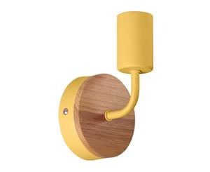 4X Seddom Yellow Indoor Wall Sconce Light W/ Wooden Plate