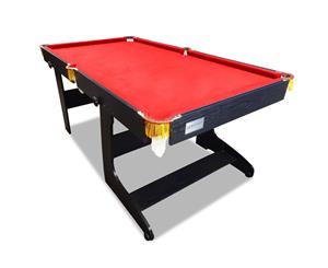 6FT Red Foldable / Fold Away Pool Table for Billiard Snooker Free Accessory