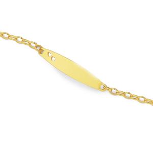 9ct Gold Solid 16.5cm Childrens Oval Belcher Identification Bracelet