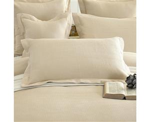 A Pair of 100% Cotton Beige Waffle Pillowcases 48x73cm+5cm