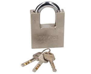 AB Tools 60mm Security Padlock Shed Gate Lock 3 Keys 35mm Shank Brass Core Security
