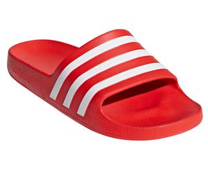 Adidas Adilette Aqua Slides - Active Red/White