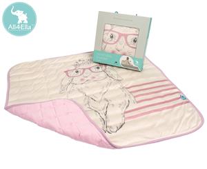All4Ella 80x80cm Reversible Baby Blanket - Bunny Print