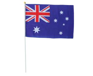 Australia Day Flag On Stick Hand Held Waving Large Oz Car Australian Banner [Design Flag 30x45cm (Set of 2)]