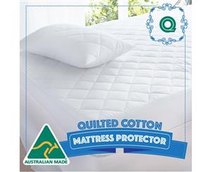 Australian Made Quilted Fully Fitted Mattress Protector Cotton Cover Queen Size Bed